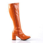 Funtasma GoGo-300 Orange Stretch Patent Knee High Boots